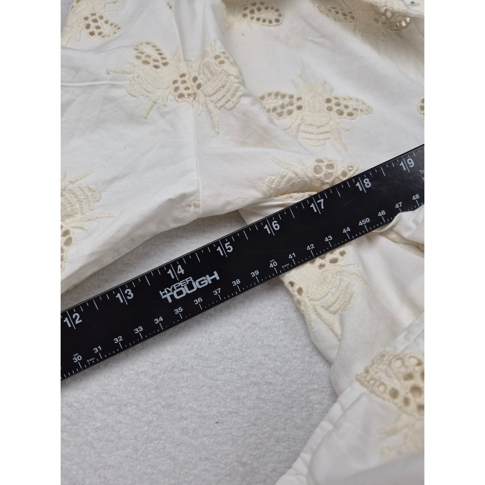 Anthropologie The Bettina Tiered Mini Shirt Dress Embroidered Bee Edition Large - Picture 8 of 16